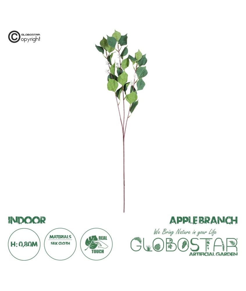 GloboStar® Artificial Garden APPLE BRANCH 20261 Τεχνητό Διακοσμητικό Κλαδί Μηλιάς Π25 x Υ80cm